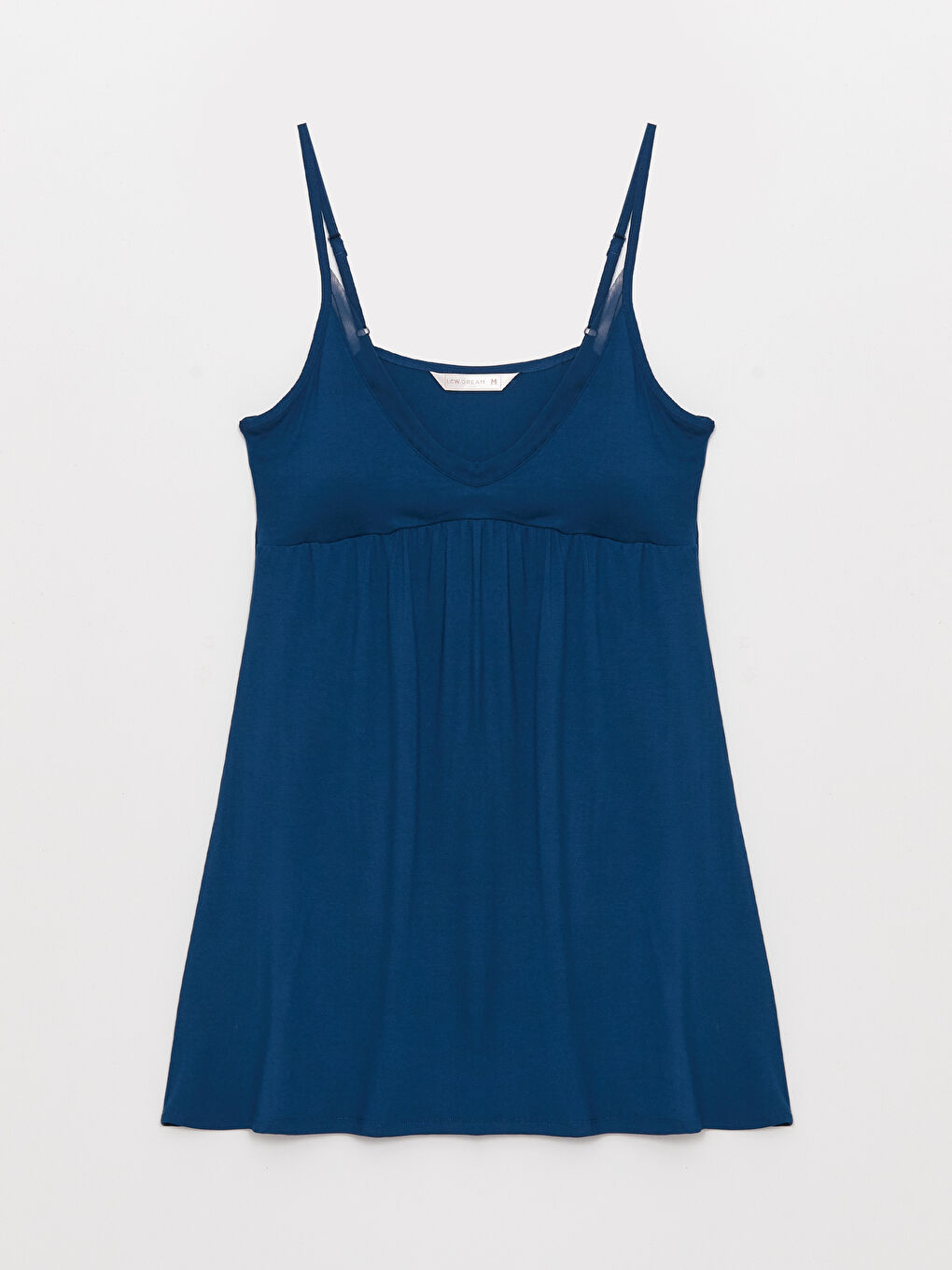 Petrol Petite V Yaka Düz Askılı Kadın Gecelik-5