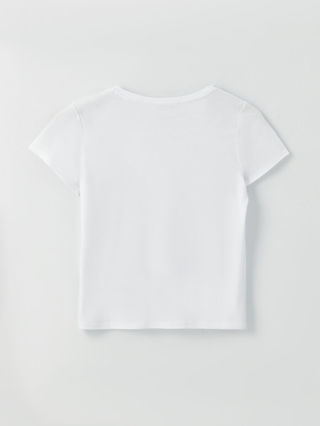 Tricou pentru Femei cu Mânecă Scurtă, Decolteu în V, Broderie cu Paiete-6