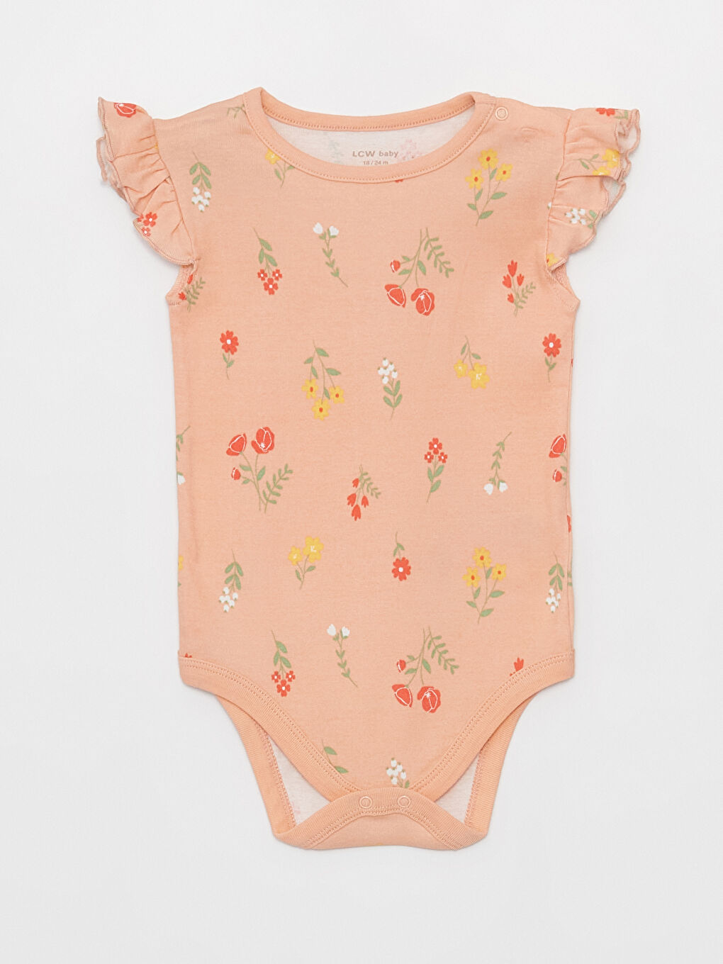 Body cu guler rotund, mânecă scurtă, imprimat, pentru bebeluși fete, cu capse, set de 2 bucăți-1