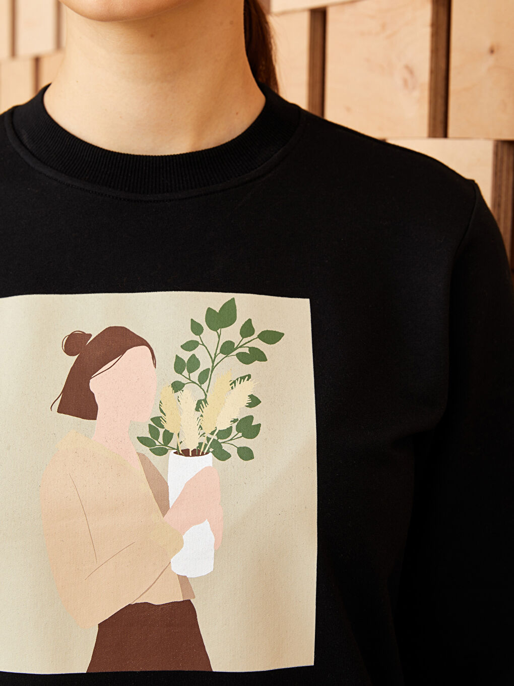 Crew Neck Printed Long Sleeve Women's Sweatshirt Tunic-3