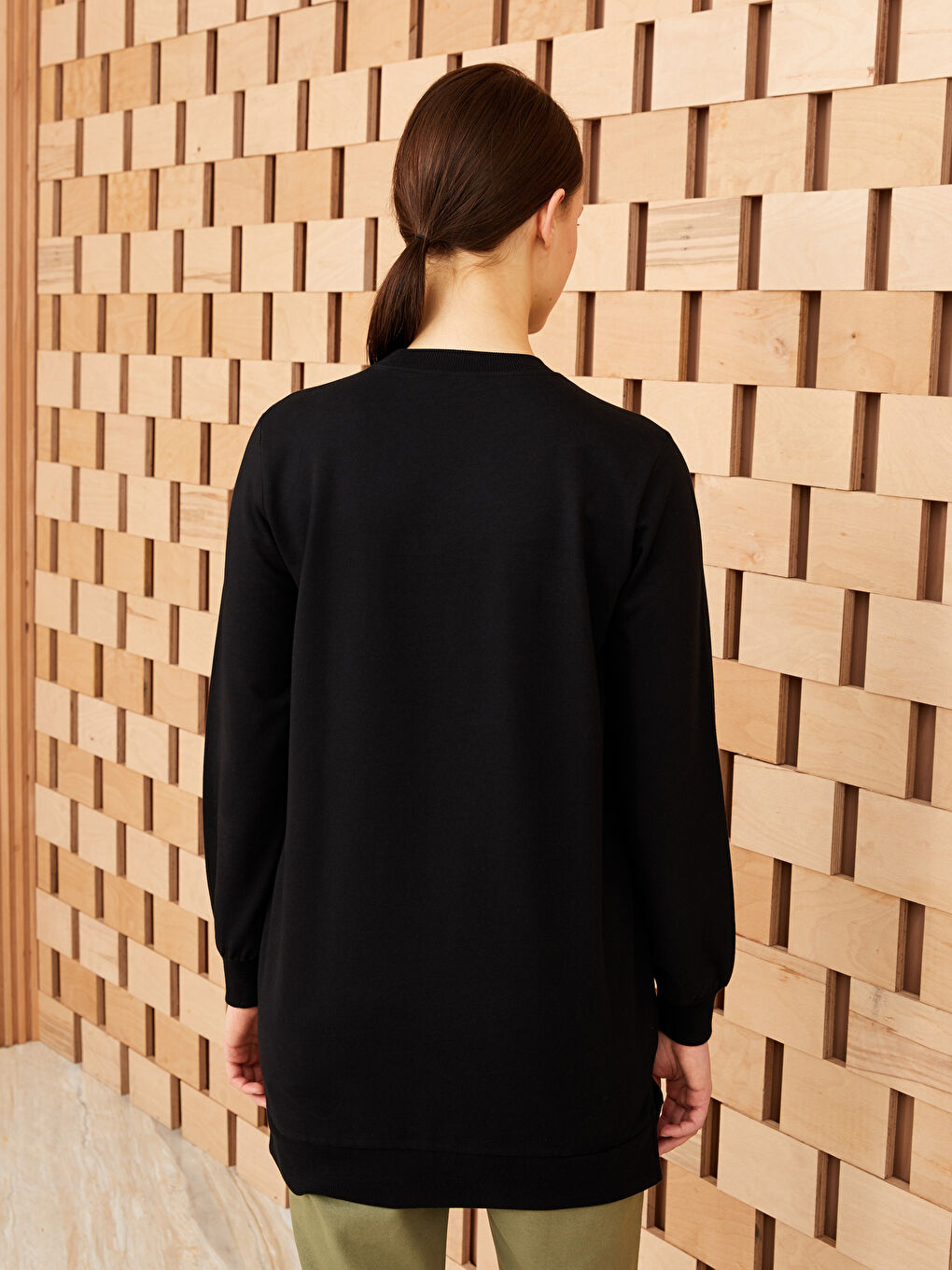 Crew Neck Printed Long Sleeve Women's Sweatshirt Tunic-4