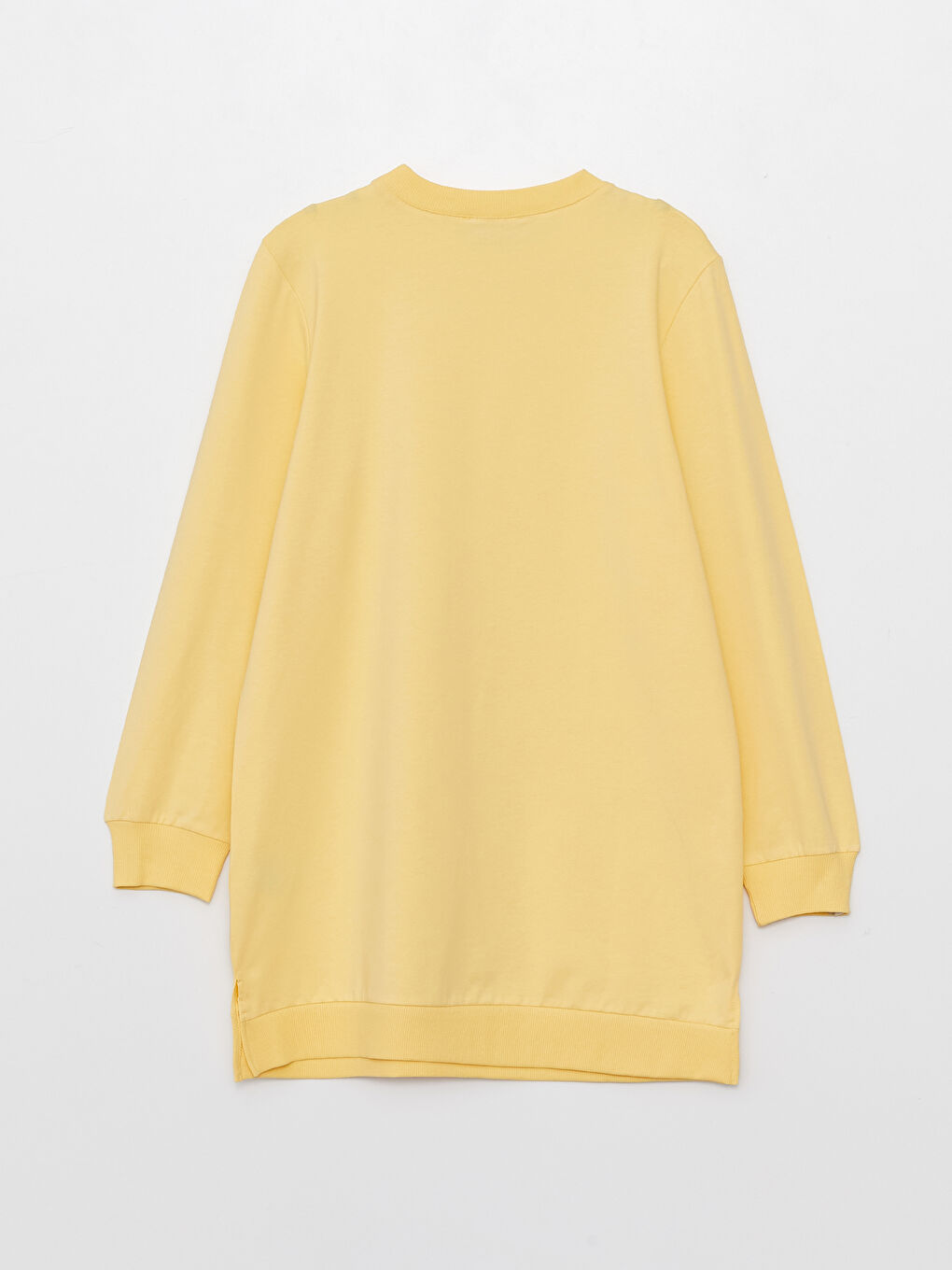 بلوزة طويلة بكول مدور بسيطة وكم طويل نساء-6