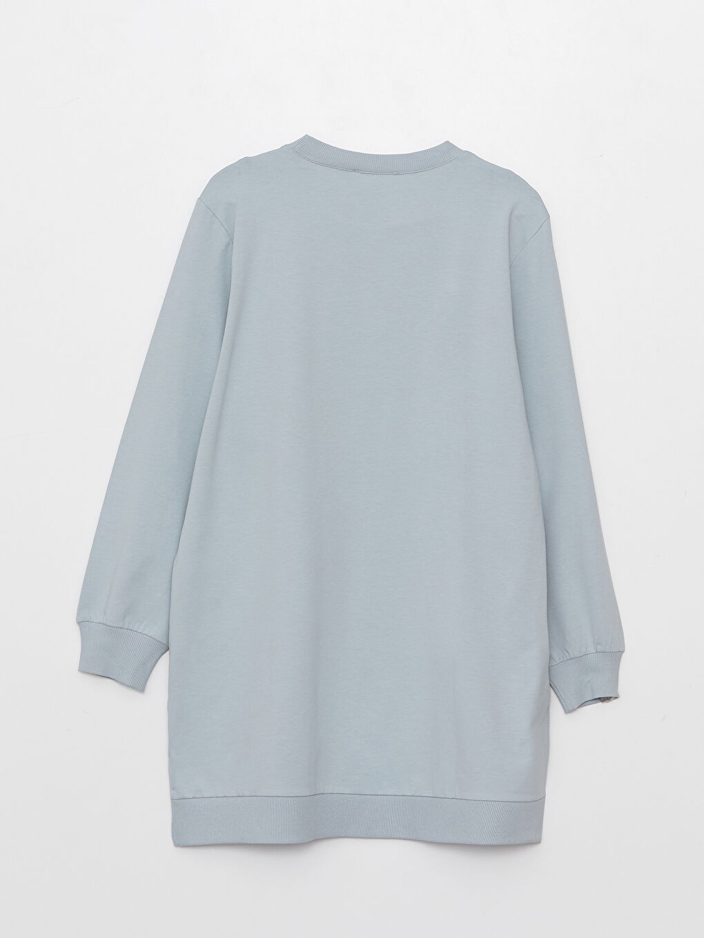 Әйелдерге арналған дөңгелек жағалы өрнексіз ұзын жең свитшот туника-6