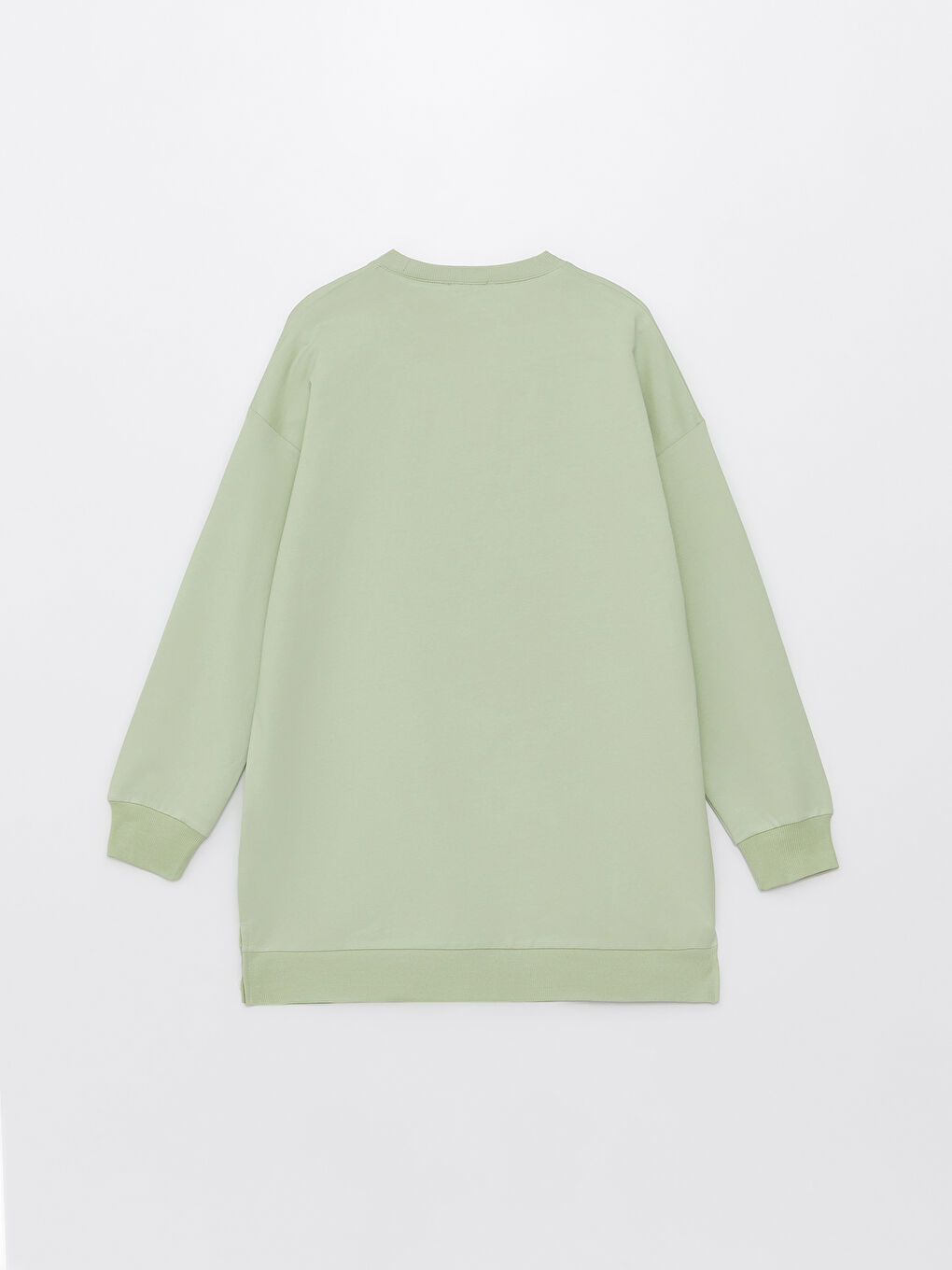 تونيك سويتشيرت نسائي بطباعة بياقة دائرية وكم طويل-6