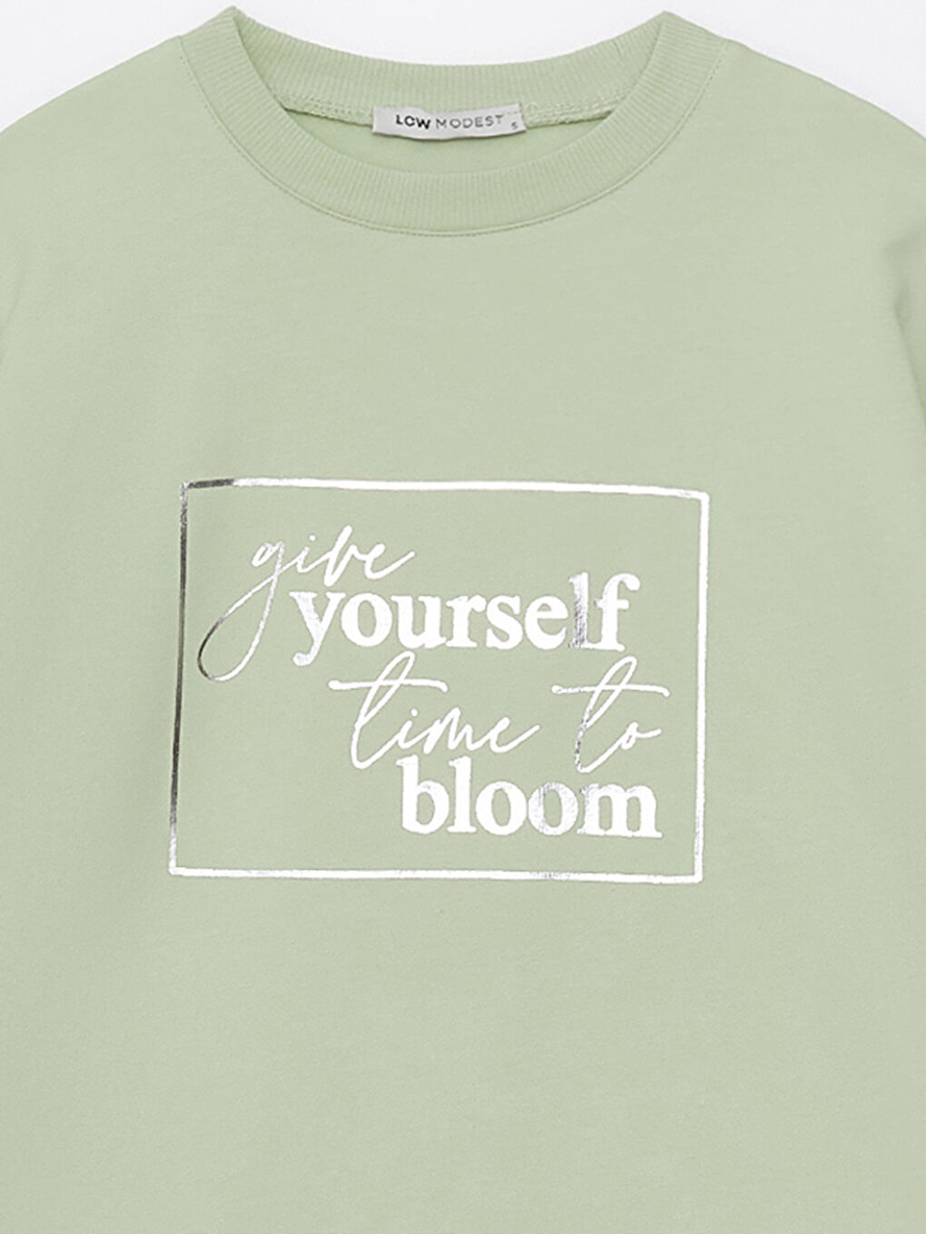 تونيك سويتشيرت نسائي بطباعة بياقة دائرية وكم طويل-7