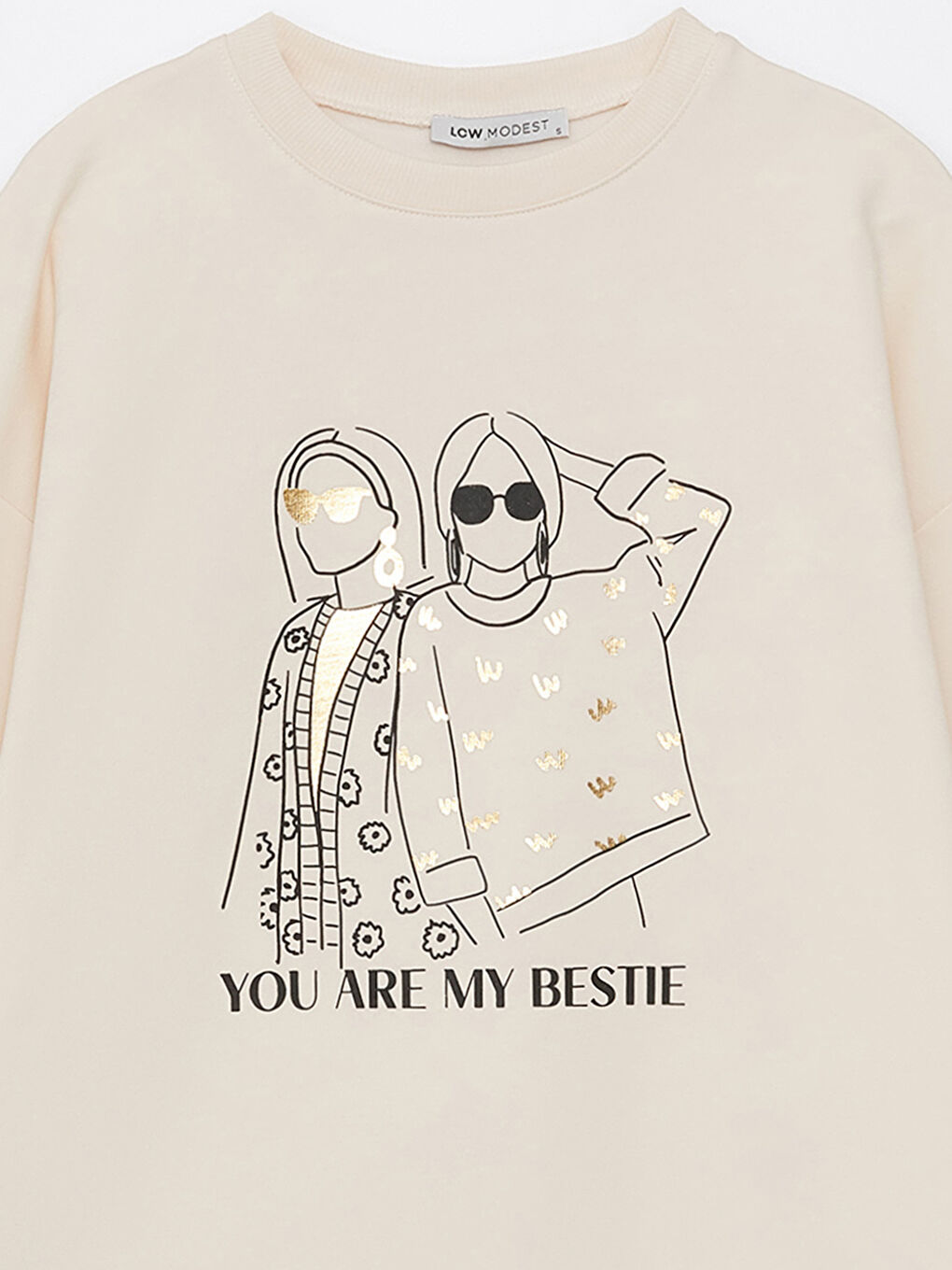 Crew Neck Printed Long Sleeve Women's Sweatshirt Tunic-7