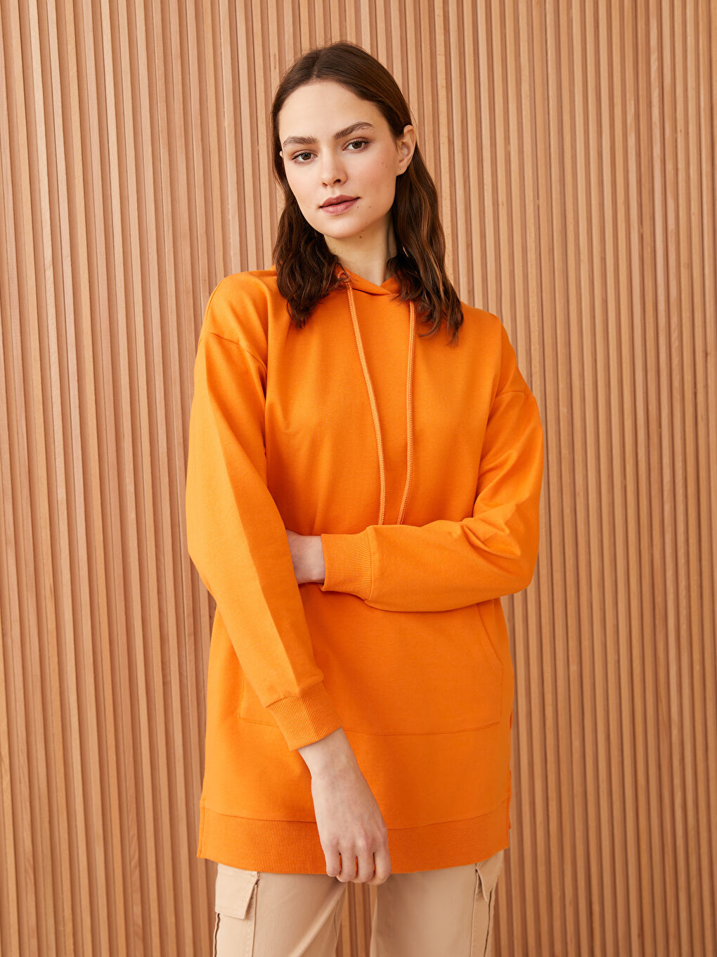 Hooded Regular Long Sleeve Women's Sweatshirt Tunic