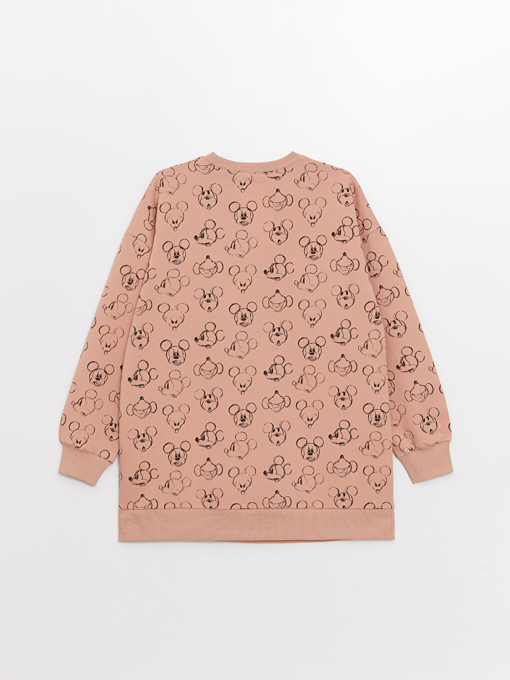 تونيك سويتشيرت أوفرسايز مطبوع ميكي ماوس بياقة دائرية للسيدات-6