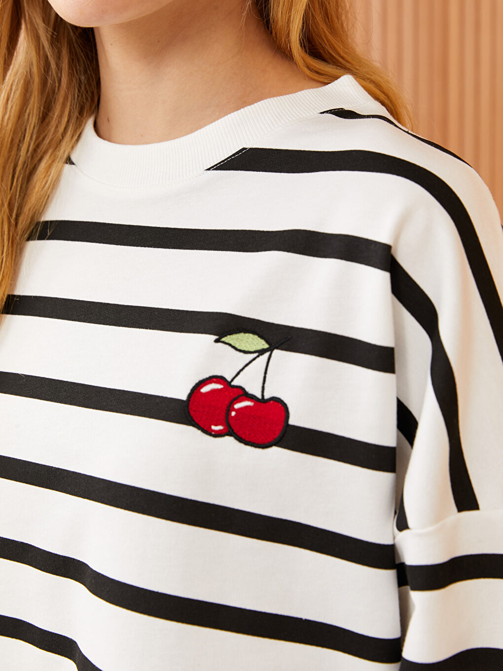 Siyah Çizgili Oversize Kadın Sweatshirt Tunik-3