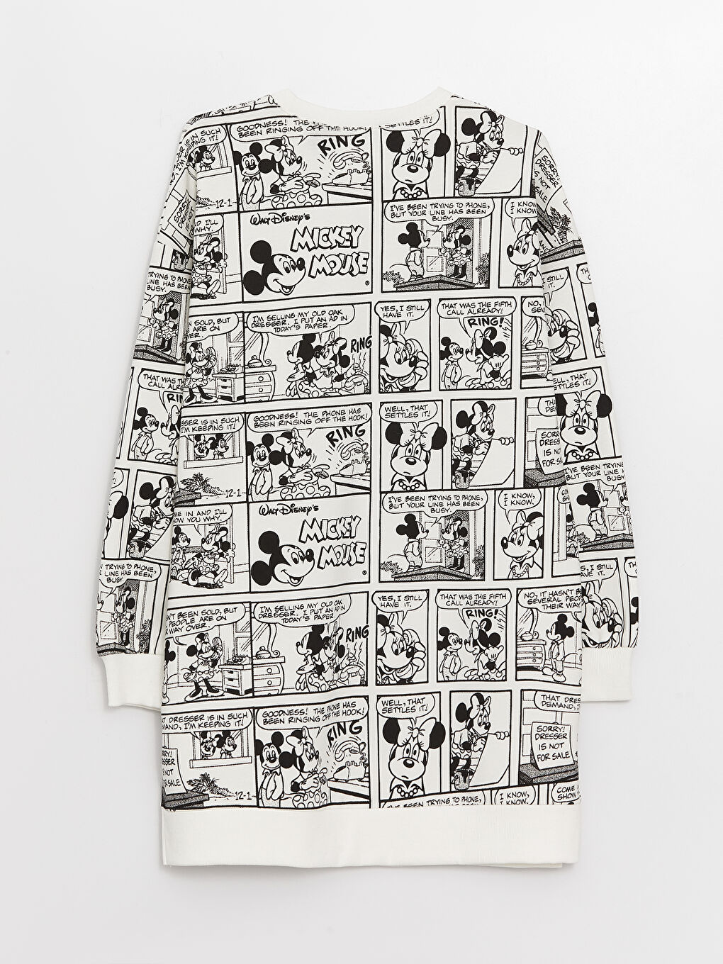 LCW Modest Crew Neck Mickey Mouse Printed Long Sleeve Oversize Women's Sweatshirt Tunic -S3FE83Z8-LQJ