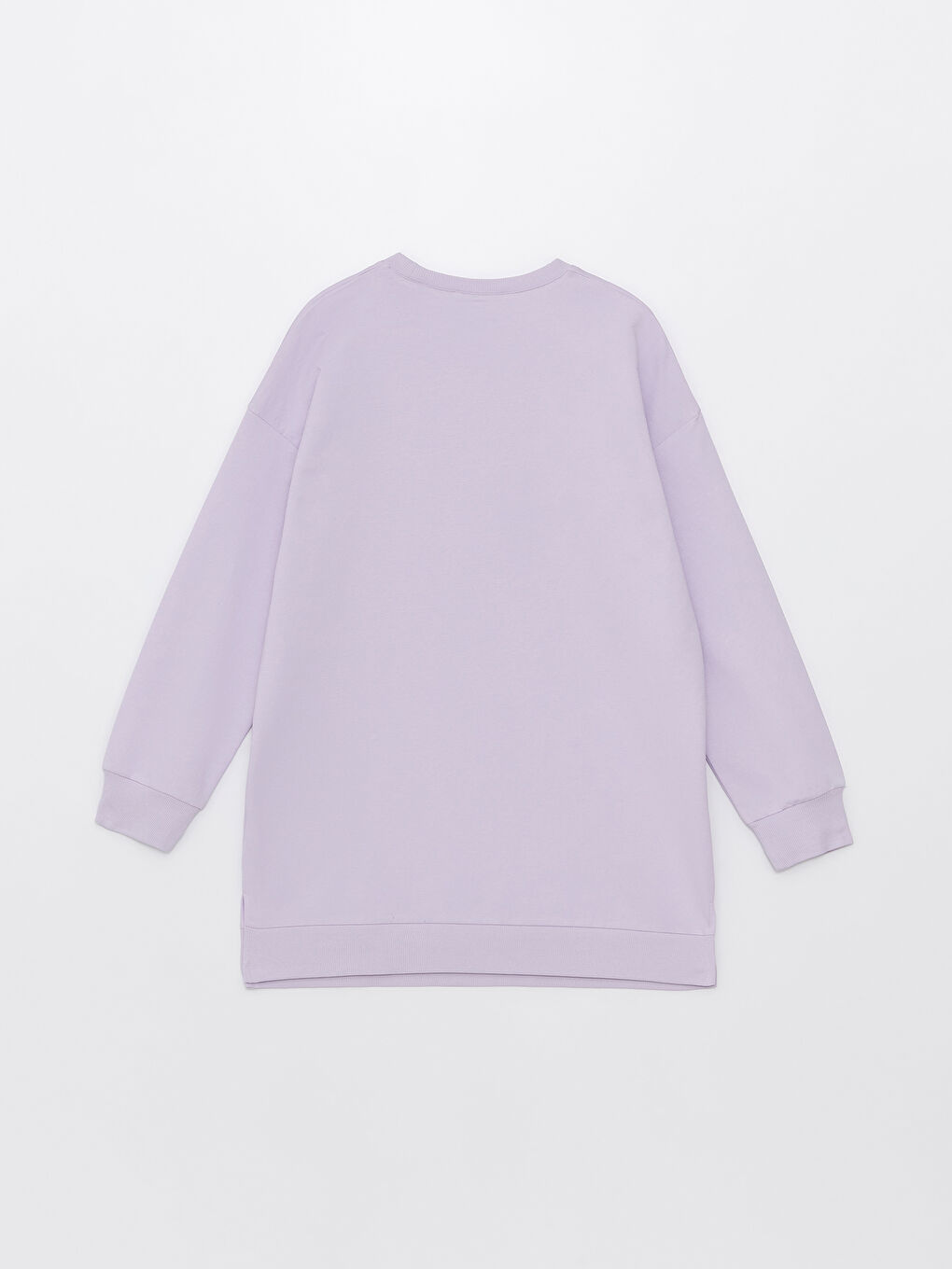 Lila Bisiklet Yaka Baskılı Uzun Kollu Kadın Sweatshirt Tunik-6