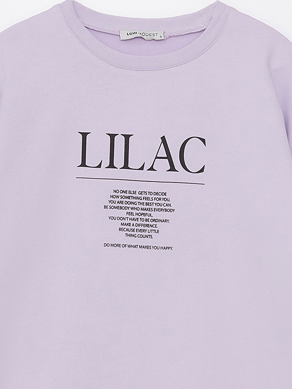 Lila Bisiklet Yaka Baskılı Uzun Kollu Kadın Sweatshirt Tunik-7