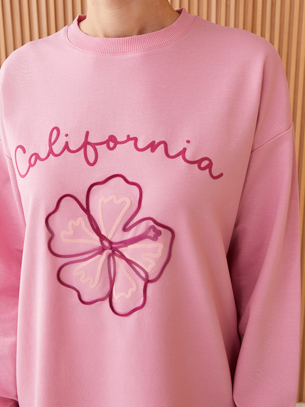 Crew Neck Printed Long Sleeve Oversize Women's Sweatshirt Tunic-3