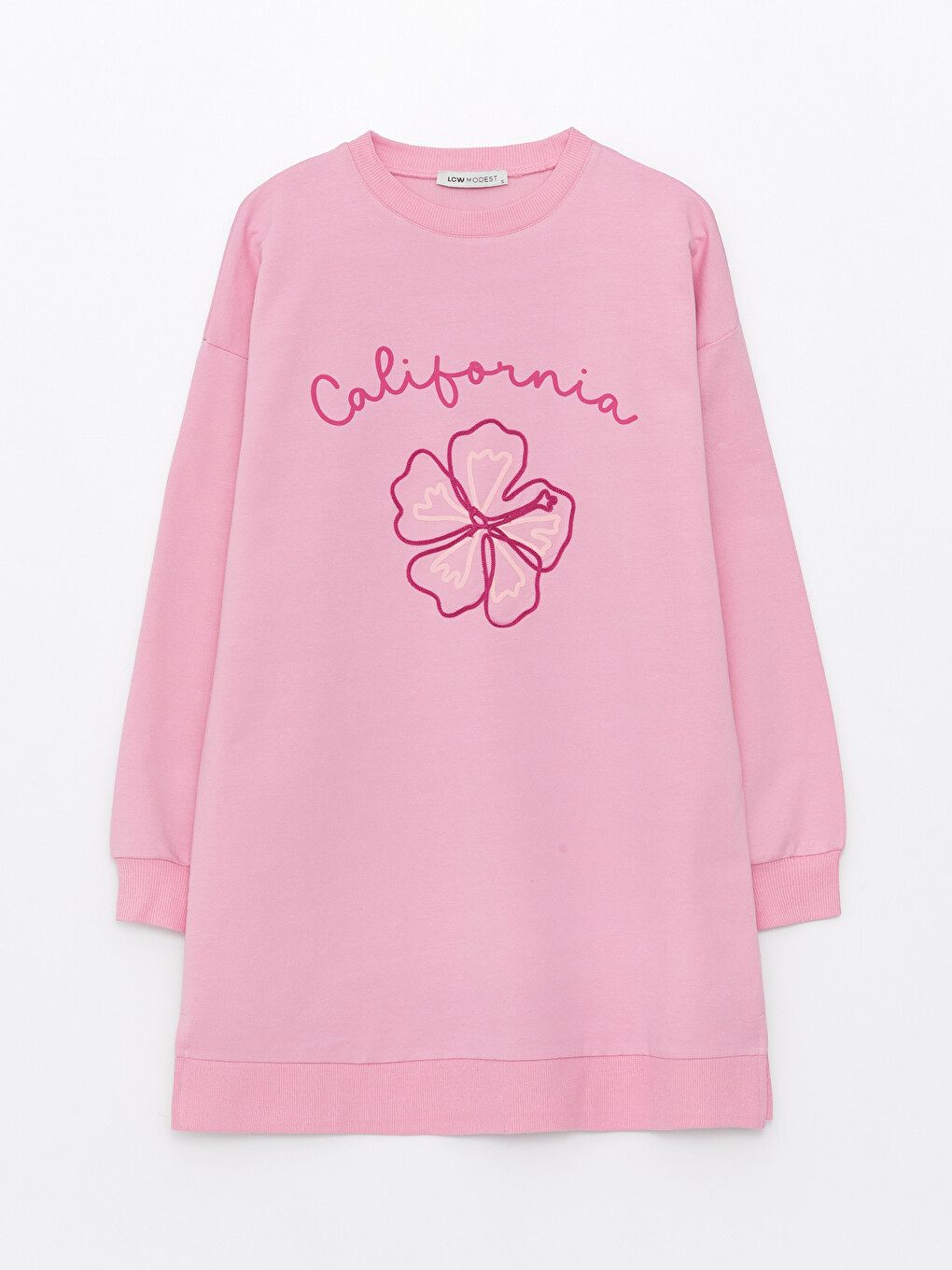 Crew Neck Printed Long Sleeve Oversize Women's Sweatshirt Tunic-5