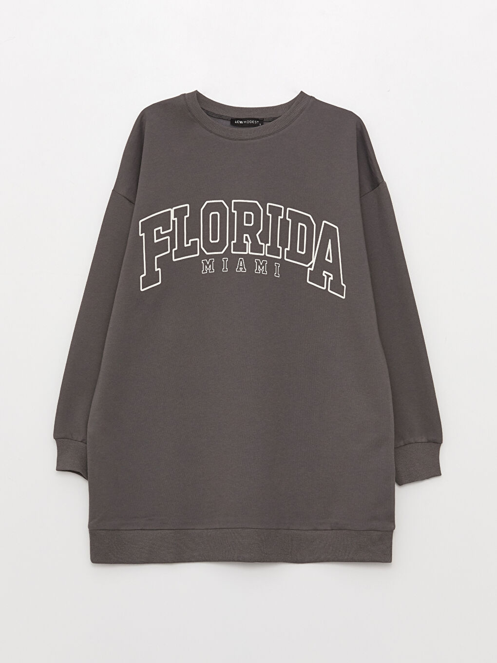 Crew Neck Printed Long Sleeve Oversize Women's Sweatshirt Tunic-5