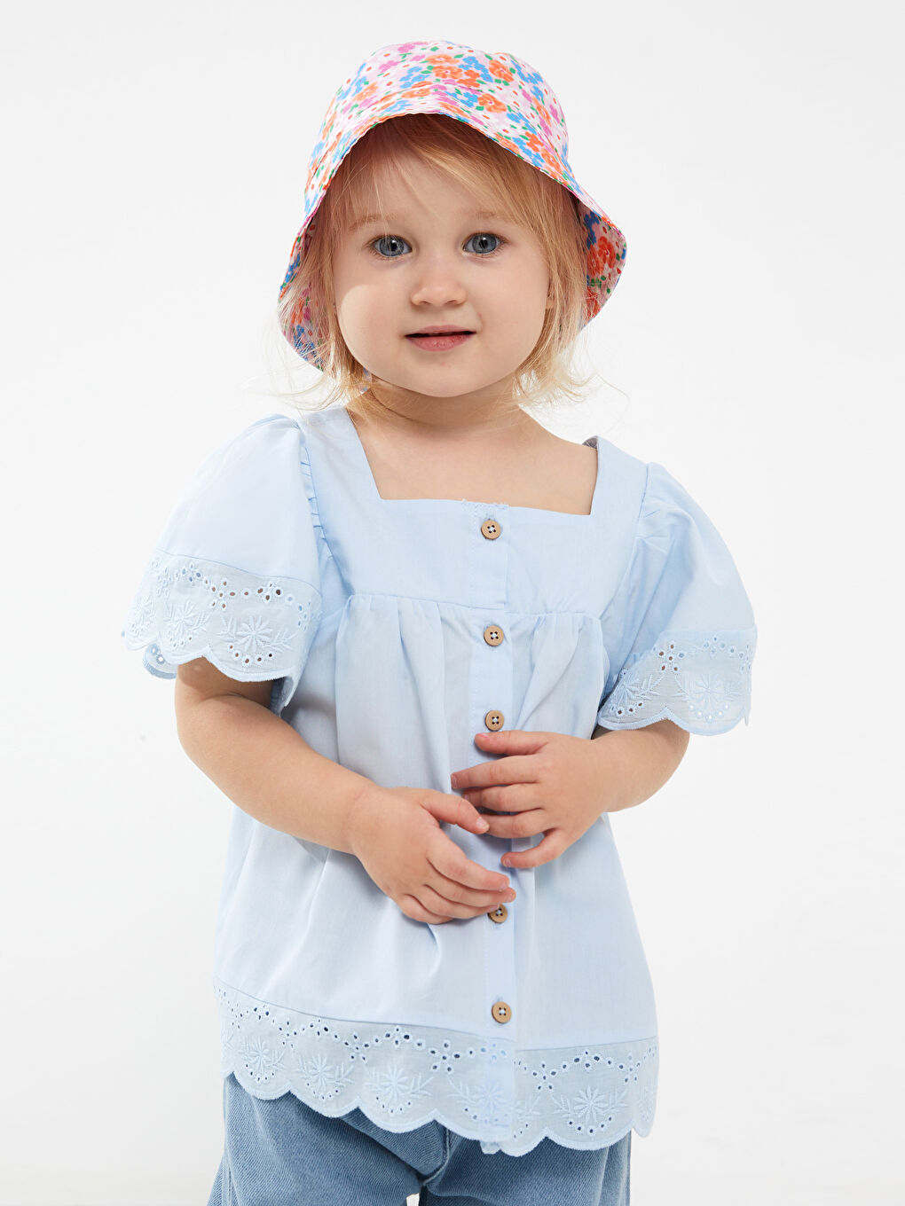 Рубашка Для Малышек Девочек С Коротким Рукавом И Квадратным Воротником-2