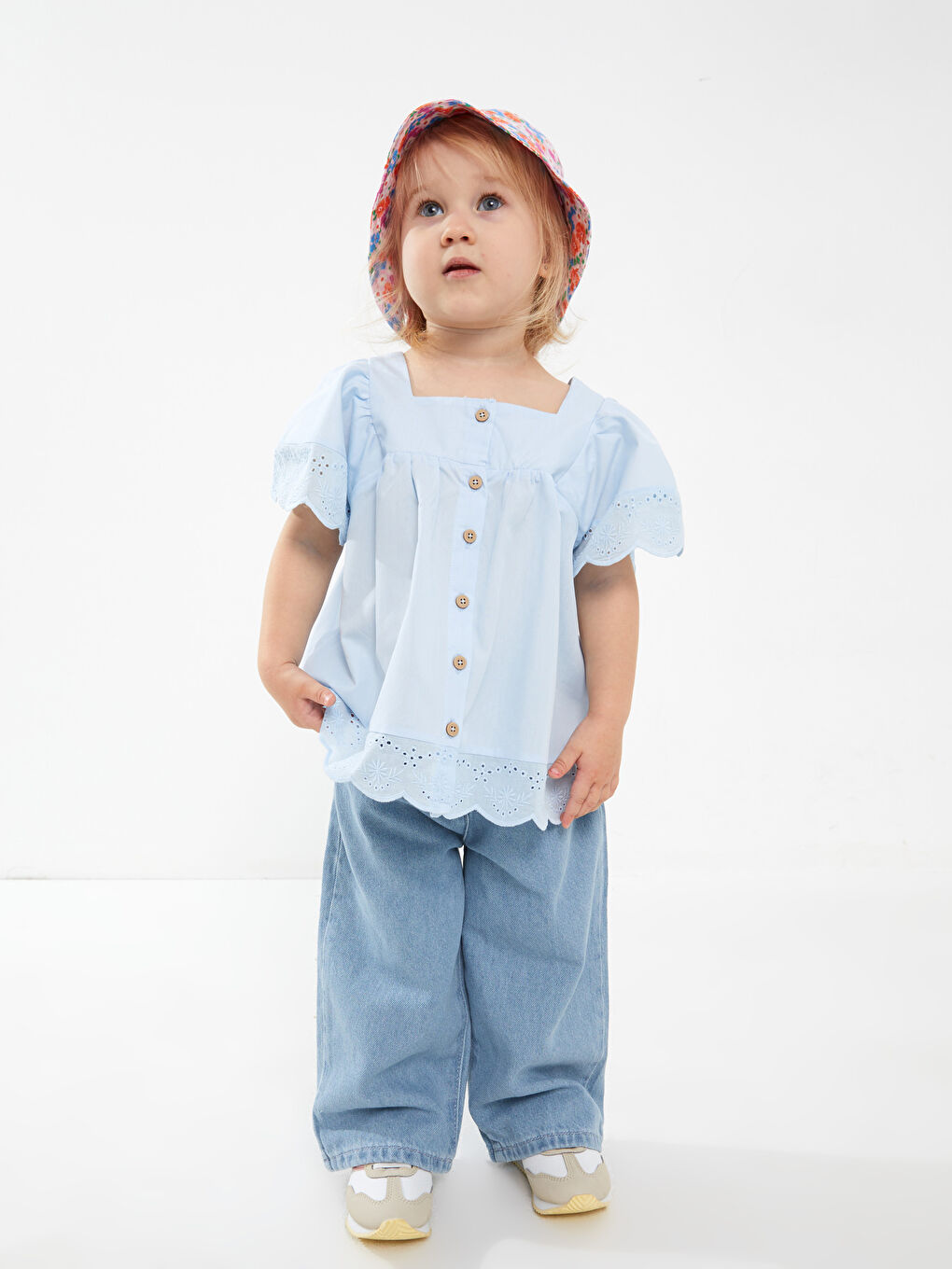 Рубашка Для Малышек Девочек С Коротким Рукавом И Квадратным Воротником-3