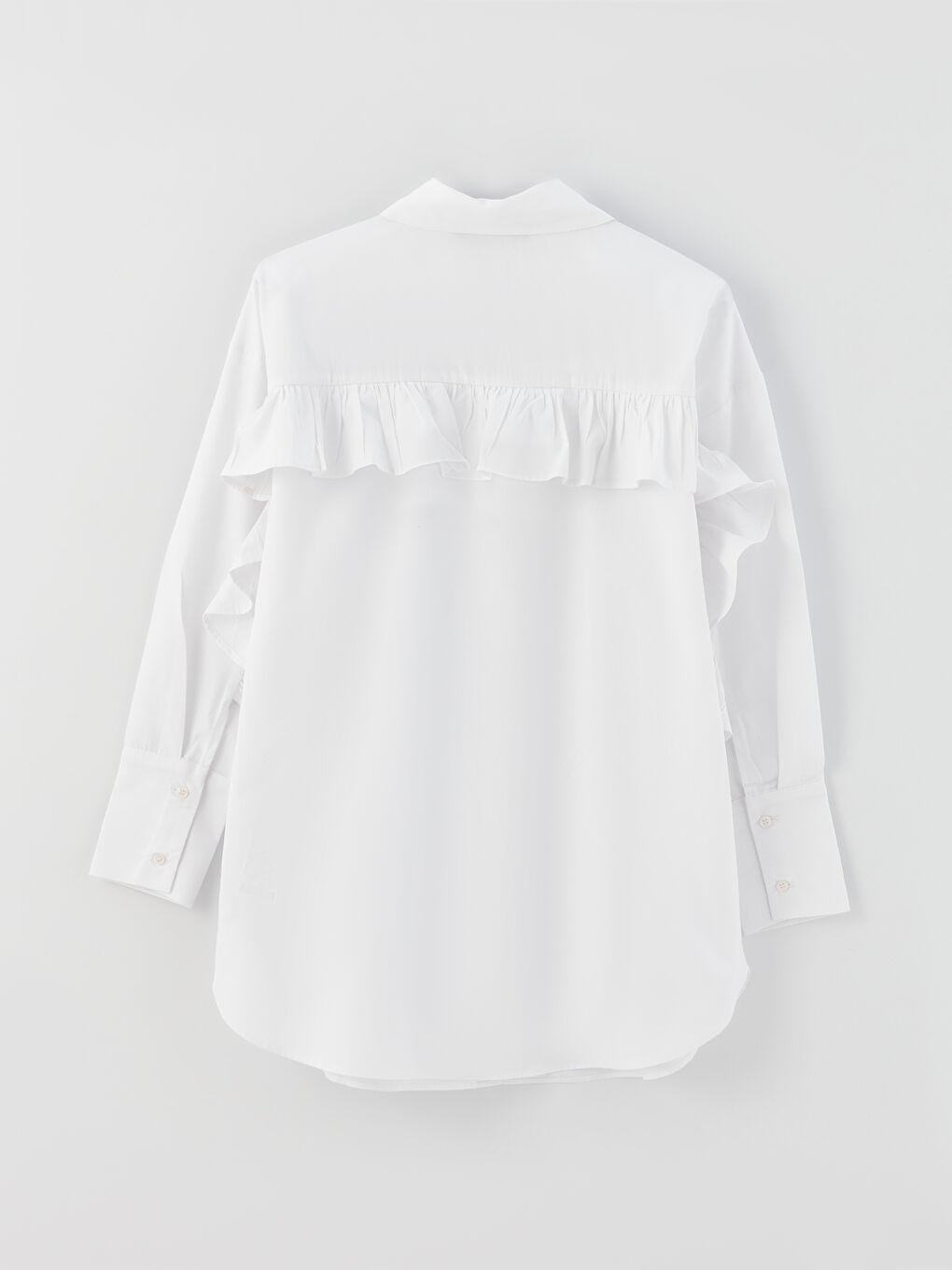 Plain Long Sleeve Oversize Poplin Women's Shirt Tunic-6