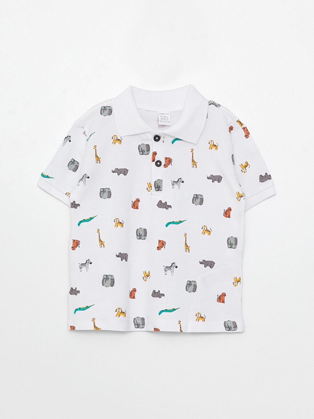 Beyaz Polo Yaka Kısa Kollu Erkek Bebek Tişört