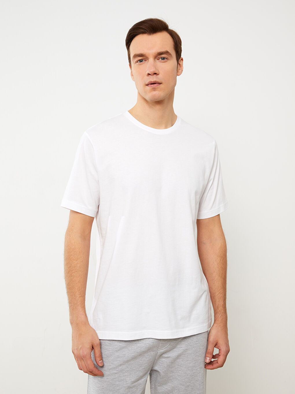 Crew Neck Short Sleeve Cotton Men's Undershirt