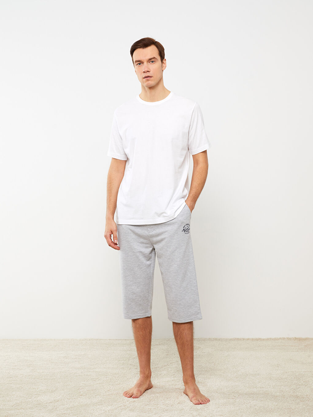 Crew Neck Short Sleeve Cotton Men's Undershirt-2