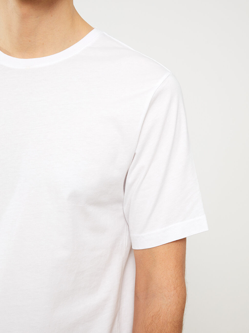 Crew Neck Short Sleeve Cotton Men's Undershirt-3