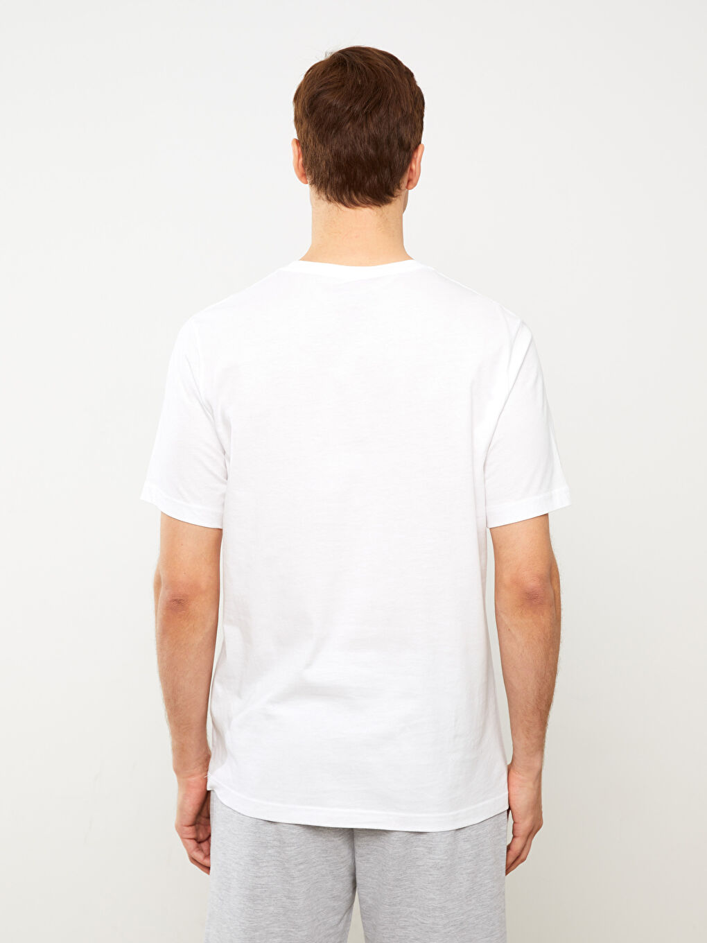 Crew Neck Short Sleeve Cotton Men's Undershirt-4