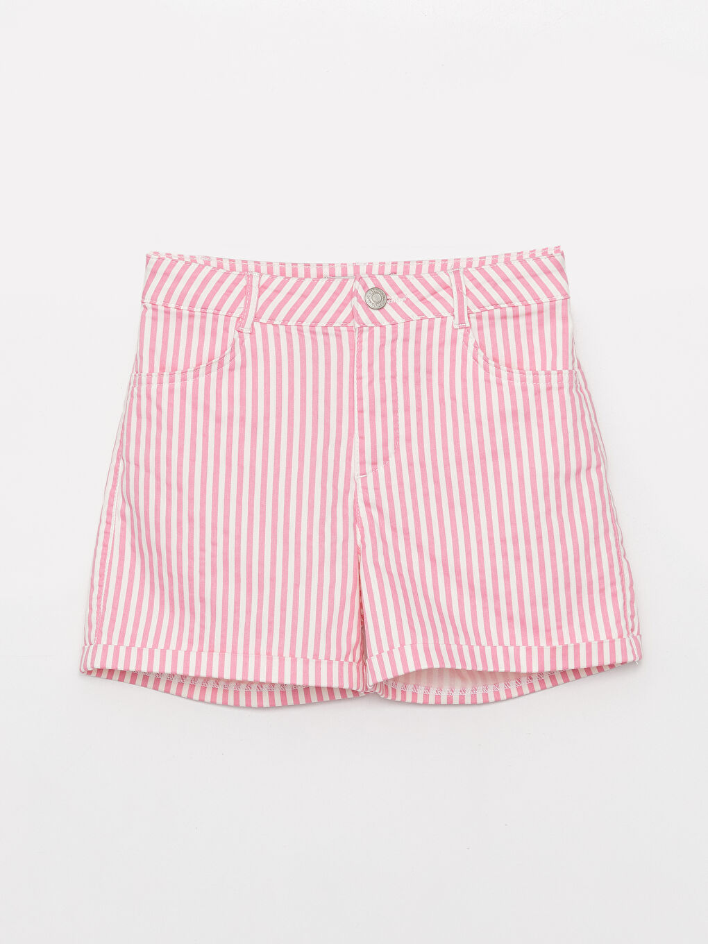 Pembe Çizgili Kız Çocuk Şort
