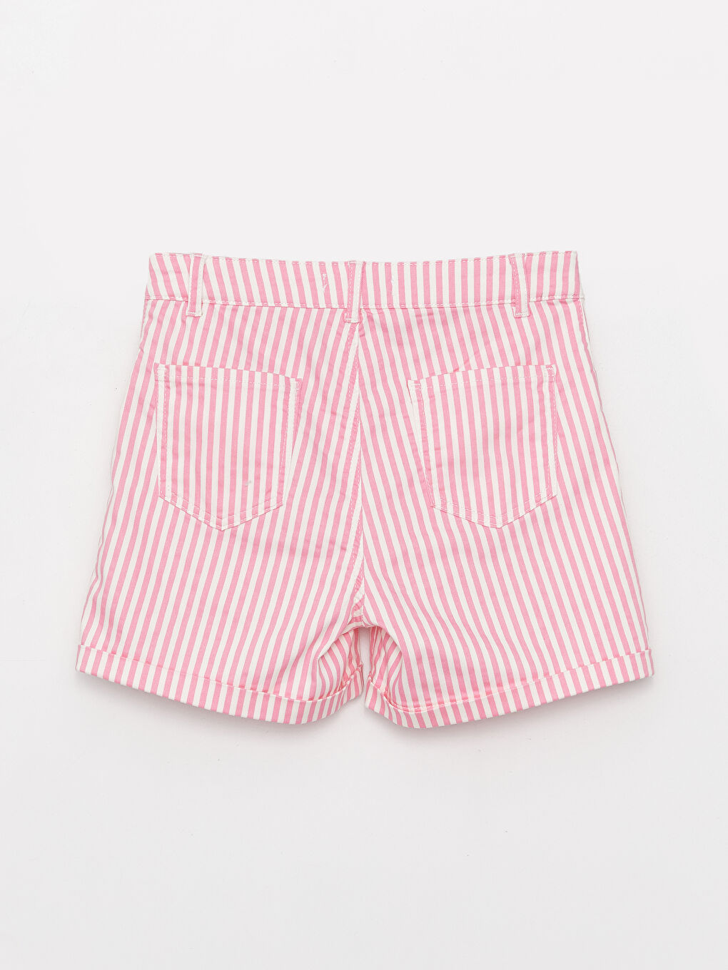 Pembe Çizgili Kız Çocuk Şort-1