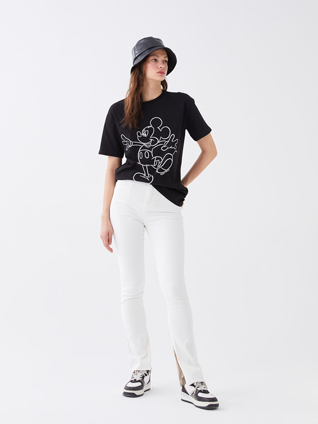 Blugi Evazați Marte cu Talie Înaltă pentru Femei cu Crăpături pe Picioare