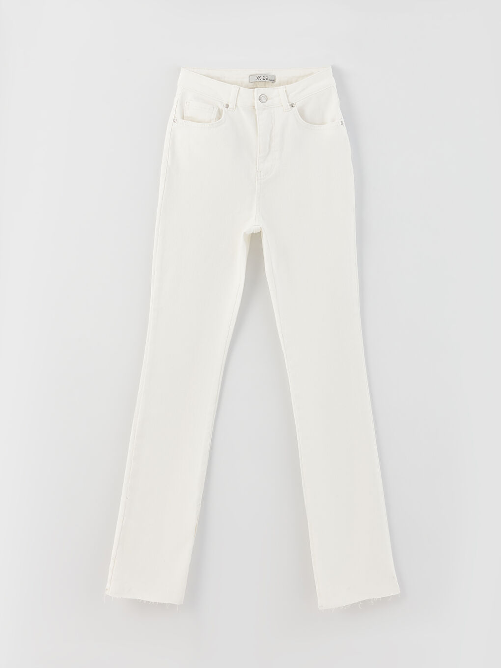 Blugi Evazați Marte cu Talie Înaltă pentru Femei cu Crăpături pe Picioare-5