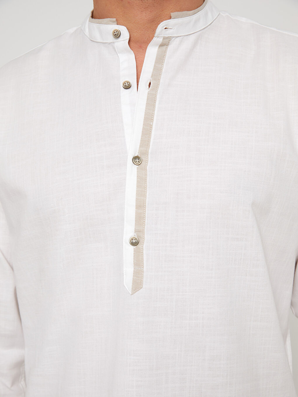 Cămașă Slim Fit cu Mânecă Lungă din Poplin pentru Bărbați-3