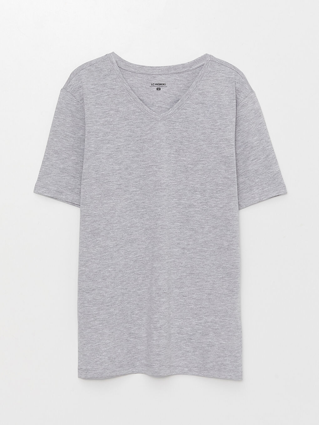 Gri V Yaka Kısa Kollu Erkek Atlet-5