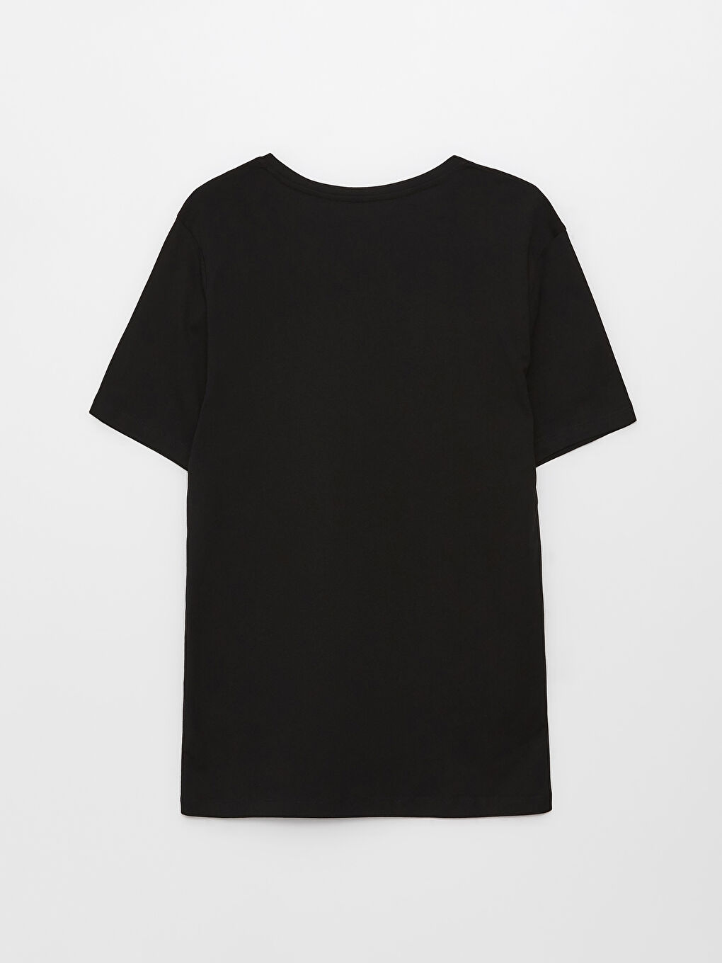 Siyah V Yaka Kısa Kollu Erkek Atlet-6