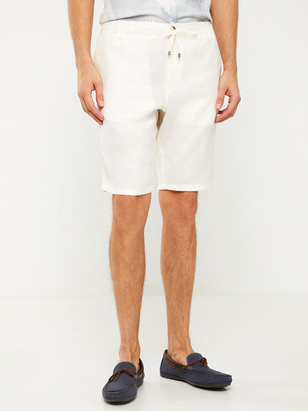 Slim Fit Linen Blended Mens Bermuda Shorts -S3FF76Z8-SZQ