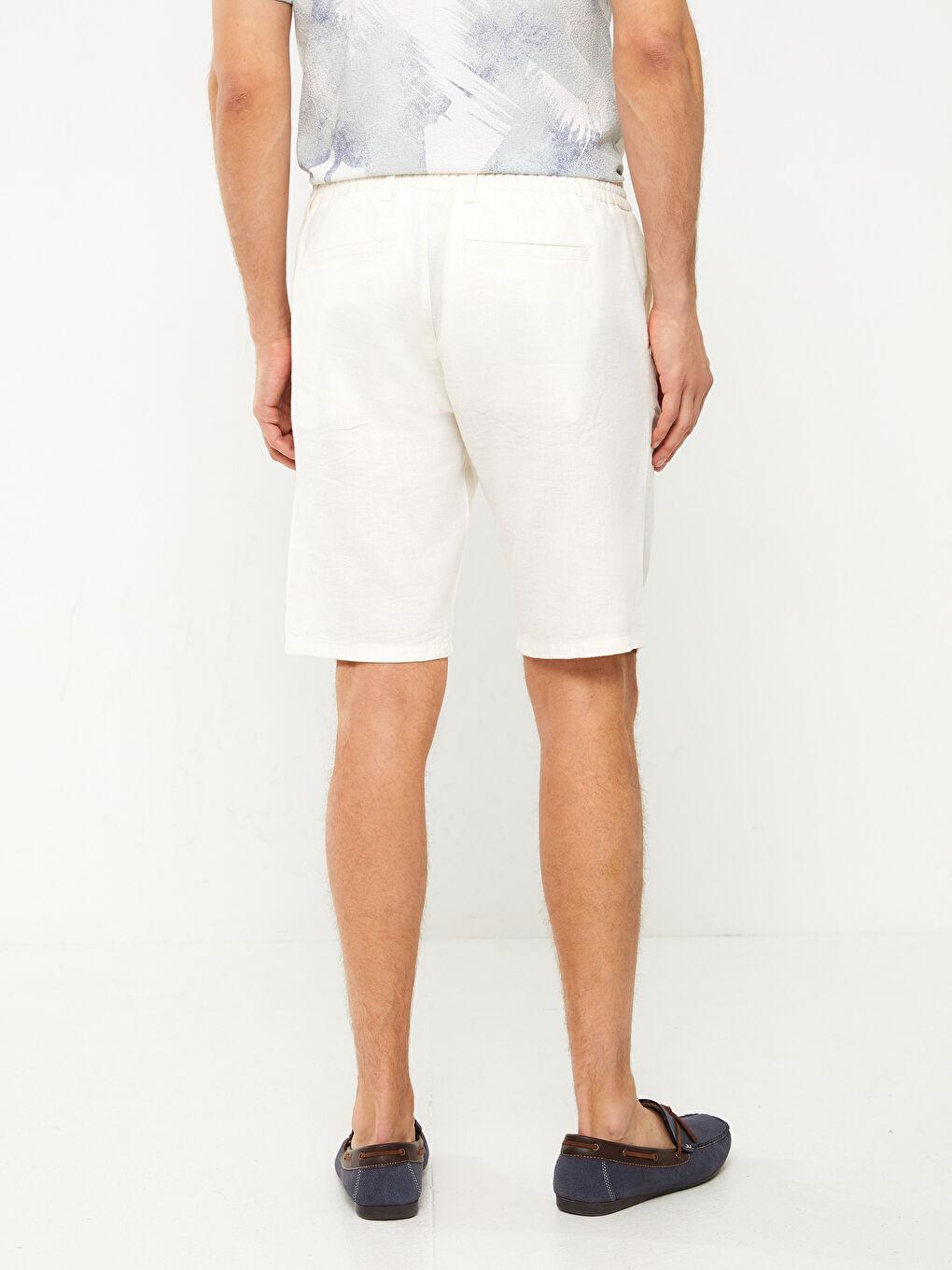 Slim Fit Linen Blended Mens Bermuda Shorts -S3FF76Z8-SZQ