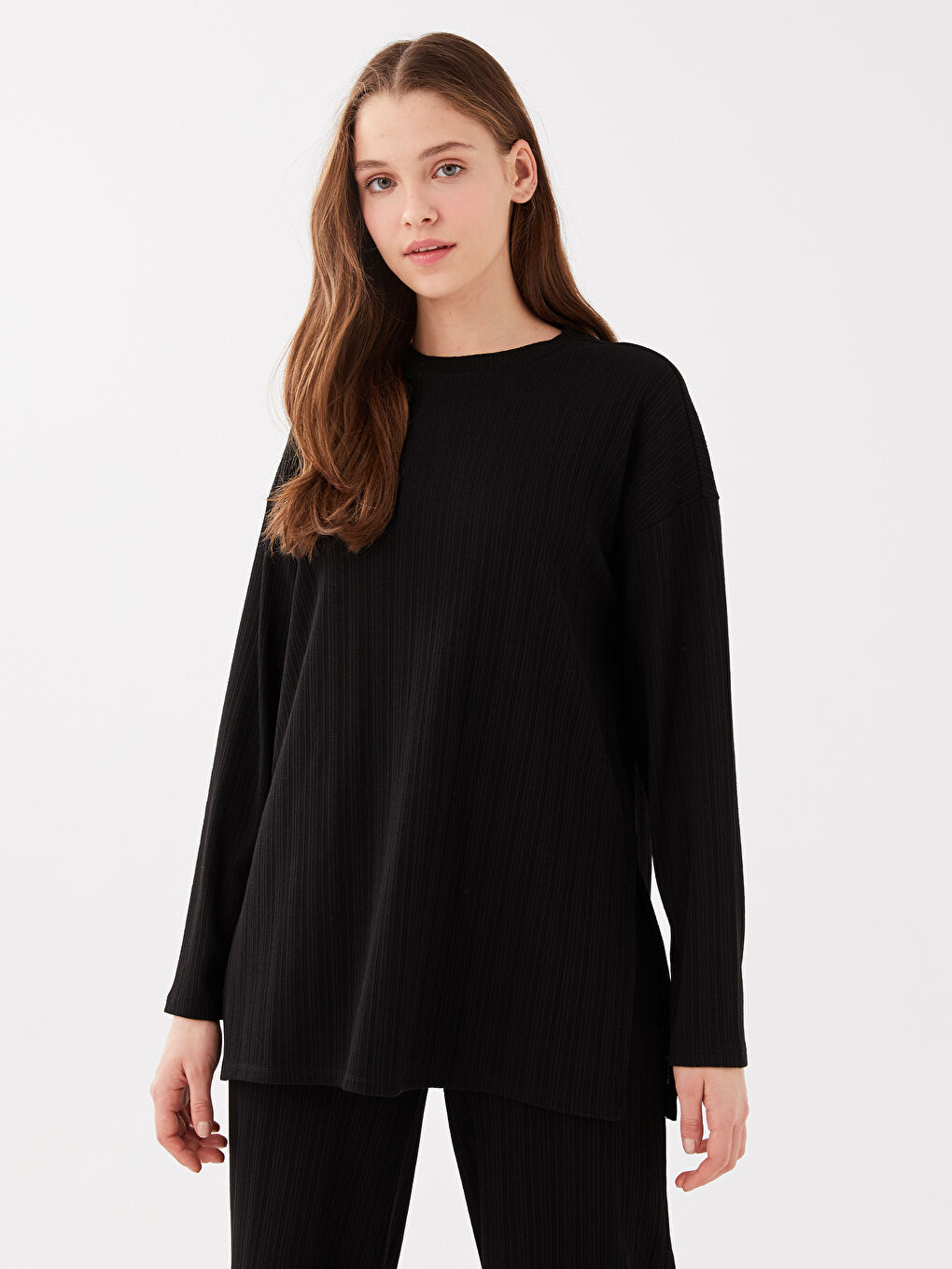 LCW Vision Crew Neck Plain Long Sleeve Women's T-Shirt -S3FF78Z8-CVL