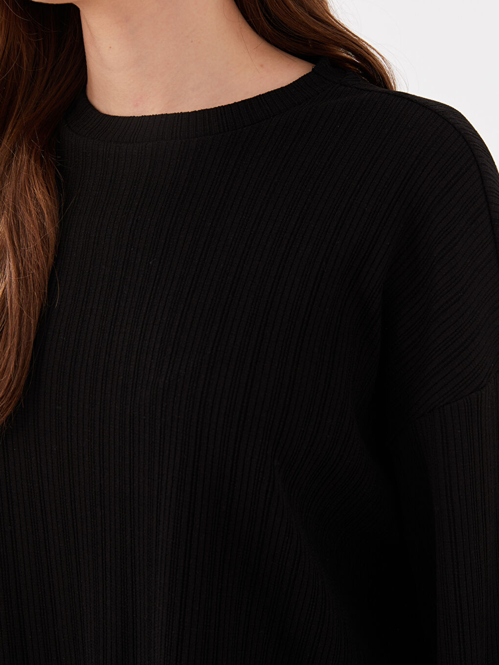 LCW Vision Crew Neck Plain Long Sleeve Women's T-Shirt -S3FF78Z8-CVL