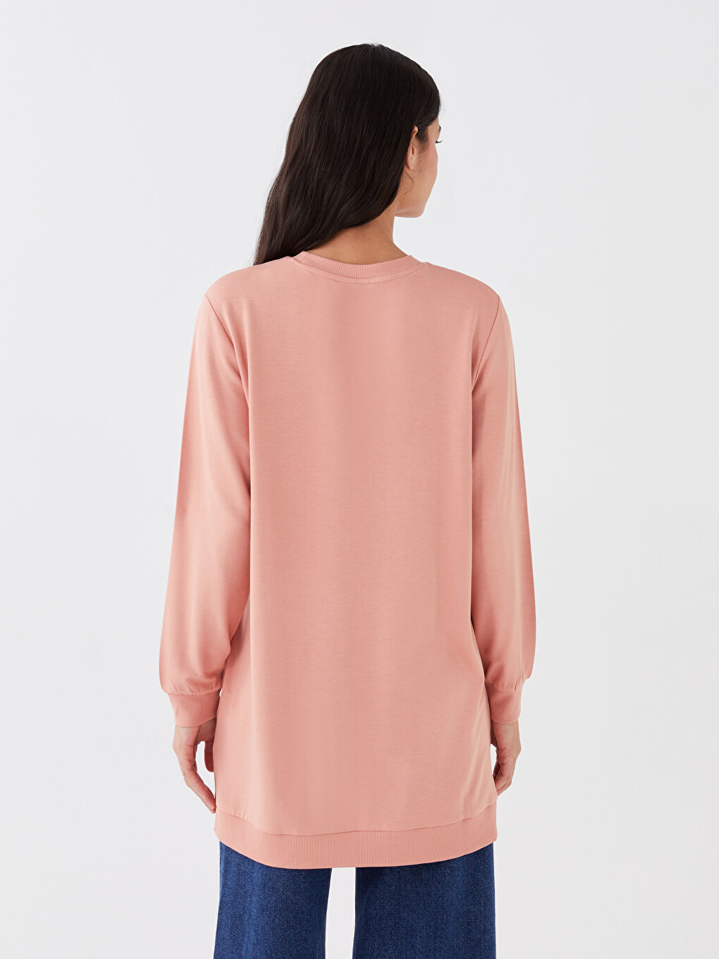 Crew Neck Printed Long Sleeve Women's Sweatshirt Tunic-4