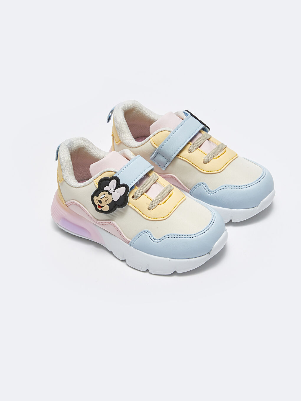 Minnie Mouse Patch Detailed Sole Illuminated Baby Girl Sneakers-1