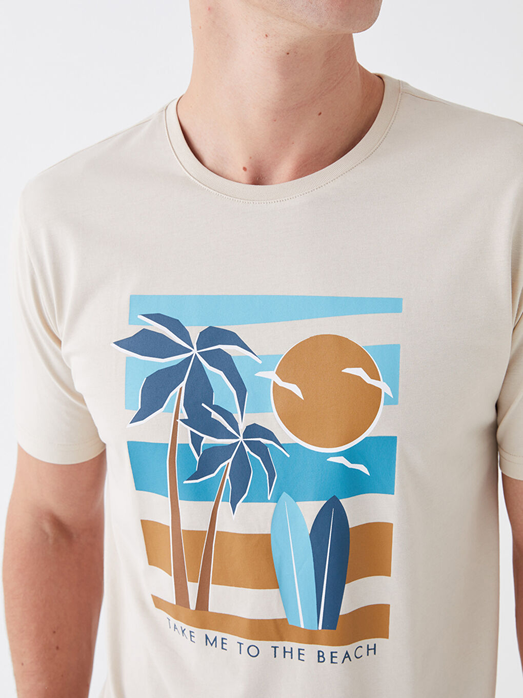 Bej Standart Kalıp Erkek Şortlu Pijama Takımı-2