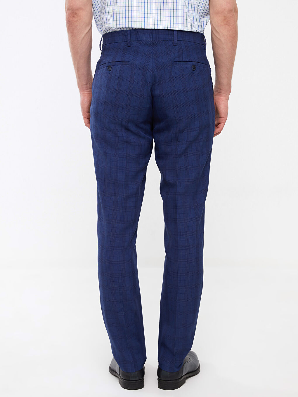 LCWAIKIKI Formal Lacivert Ekoseli Slim Fit Ekose Erkek Pantolon - 4