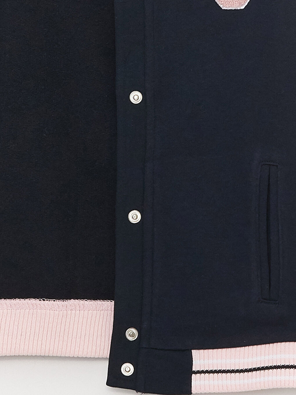 Lacivert Nakışlı Uzun Kollu Kız Çocuk Kolej Ceket-4