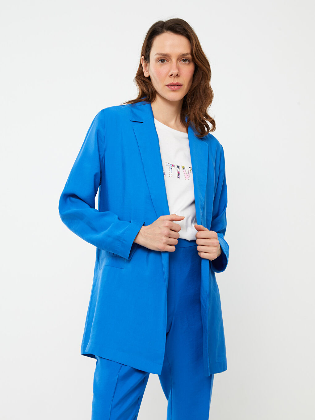 Plain Long Sleeve Women's Jacket -S3FH22Z8-H2P