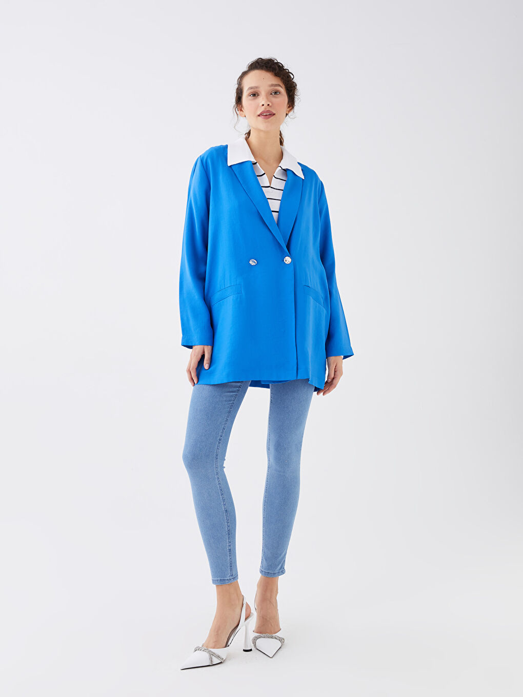 Plain Long Sleeve Women's Jacket -S3FH22Z8-H2P