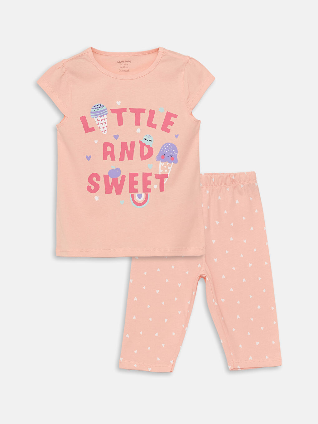 LCW baby Crew Neck Printed Baby Girls' Pyjama Set -S3FH25Z1-G8G