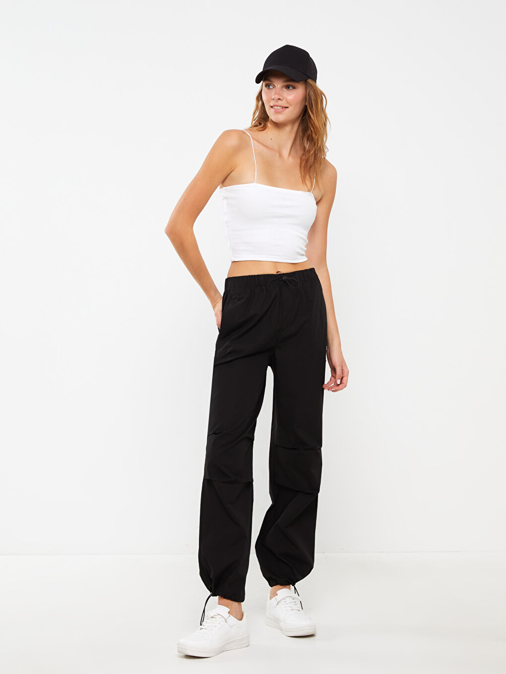 LCW Vision Square Collar Plain Strappy Women's Crop Top -S3FH30Z8-Q6K