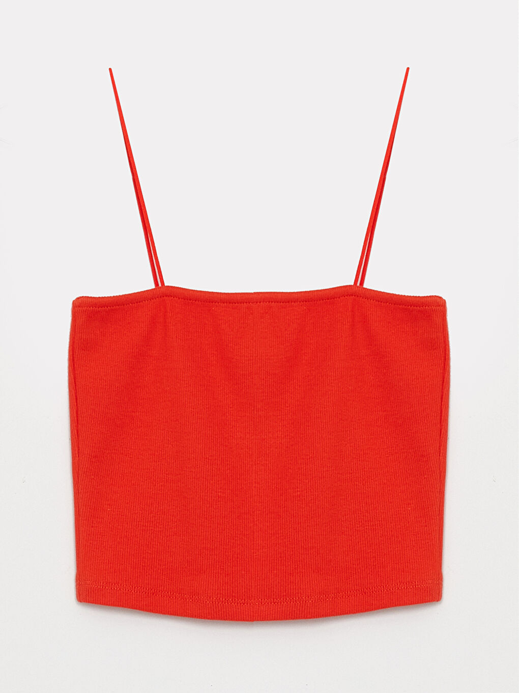 Square Collar Plain Strappy Women's Crop Top-5