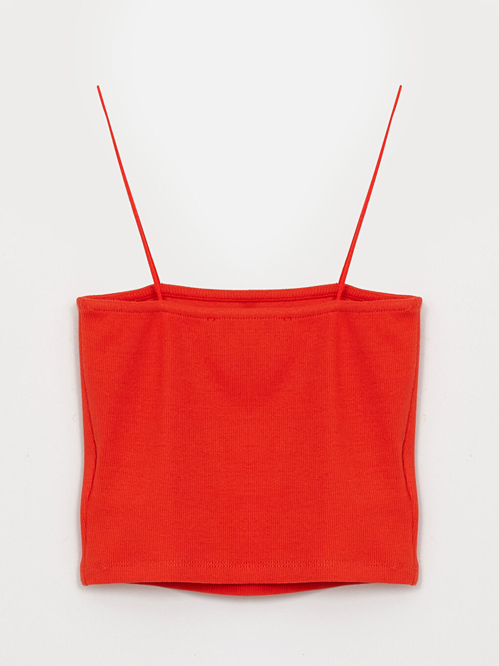 Square Collar Plain Strappy Women's Crop Top-6