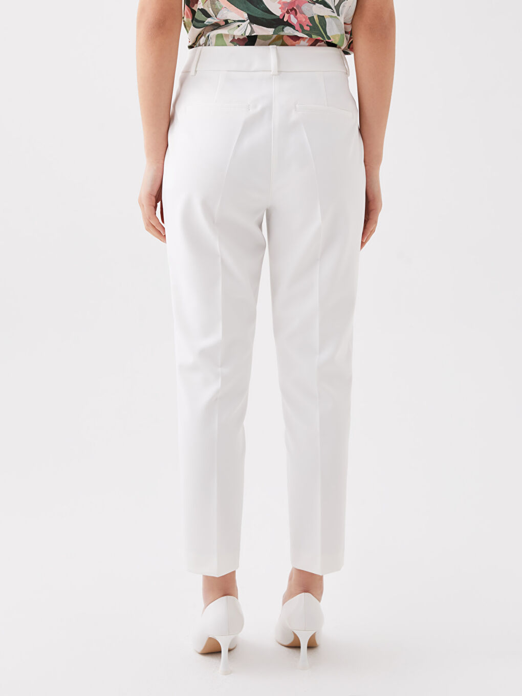 Pantaloni Crep Croială Morcov pentru Femei-3